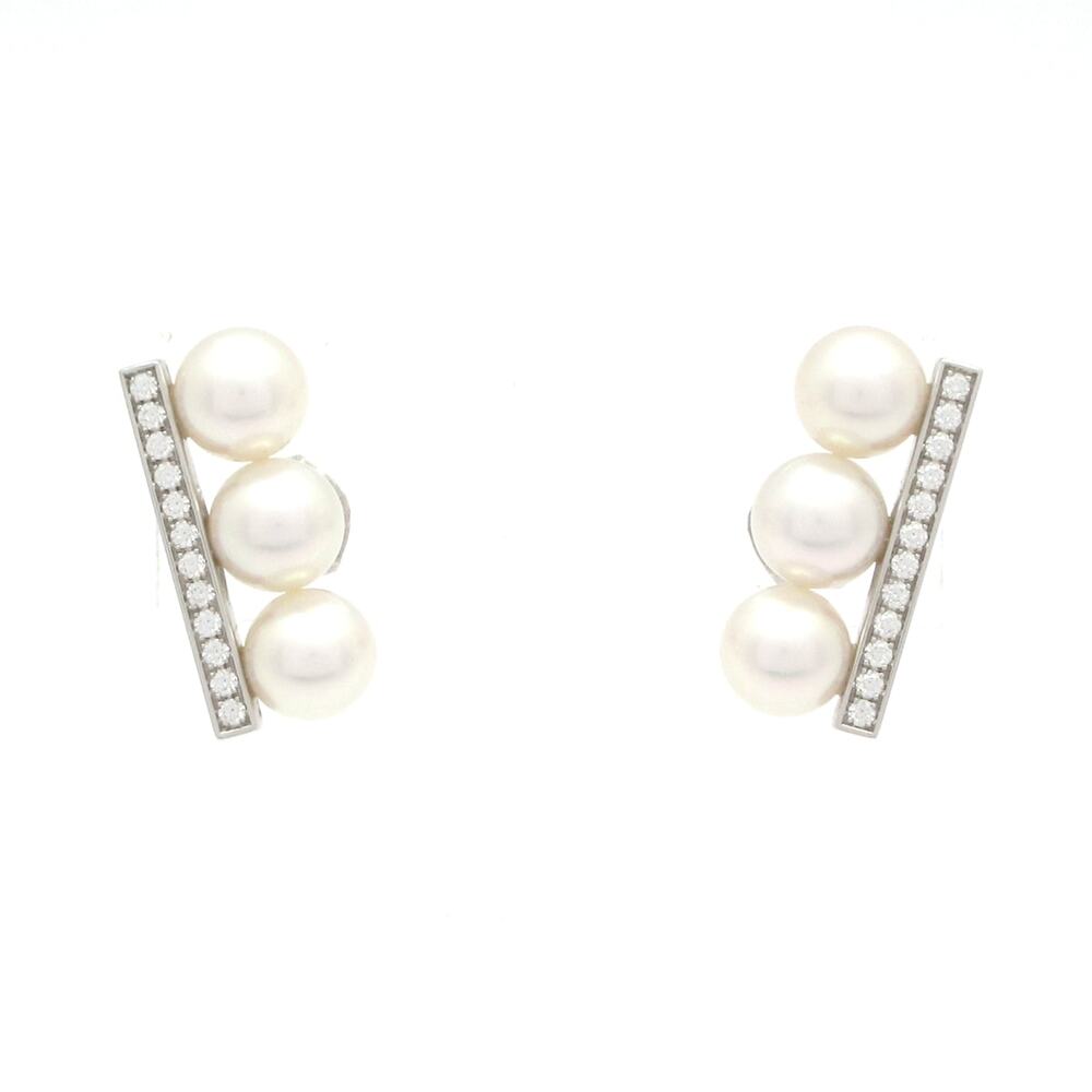 Tasaki Balanced Neo Diamond Pavé Earrings Earrings E-4314 18K White Gold